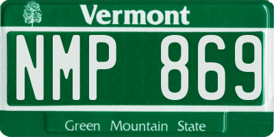 VT license plate NMP869