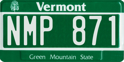 VT license plate NMP871