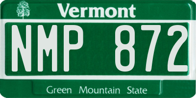 VT license plate NMP872
