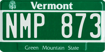 VT license plate NMP873