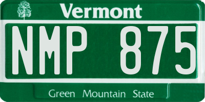 VT license plate NMP875