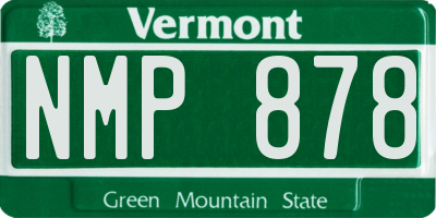 VT license plate NMP878