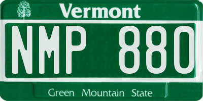 VT license plate NMP880