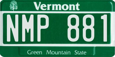 VT license plate NMP881