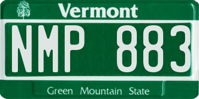 VT license plate NMP883