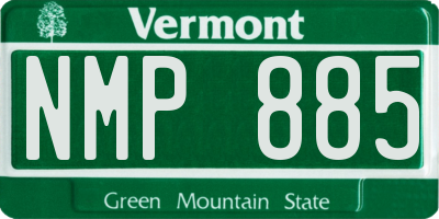 VT license plate NMP885