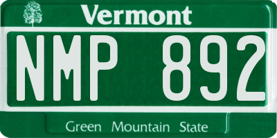 VT license plate NMP892
