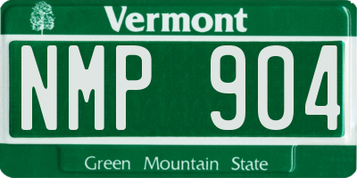 VT license plate NMP904
