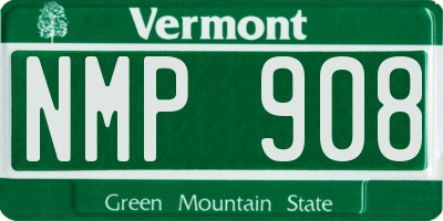VT license plate NMP908