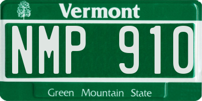 VT license plate NMP910