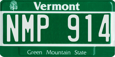 VT license plate NMP914