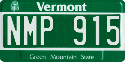VT license plate NMP915