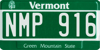 VT license plate NMP916