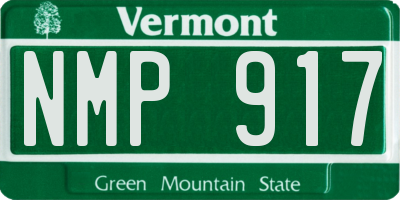 VT license plate NMP917