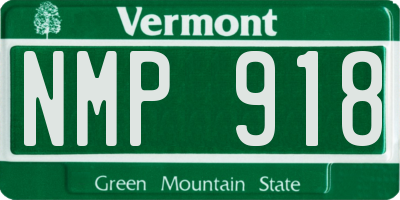 VT license plate NMP918