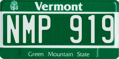 VT license plate NMP919