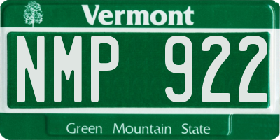 VT license plate NMP922