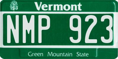 VT license plate NMP923