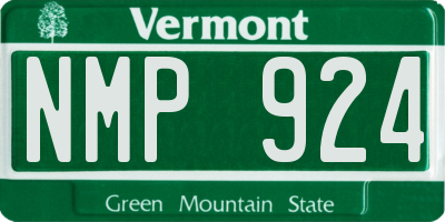 VT license plate NMP924