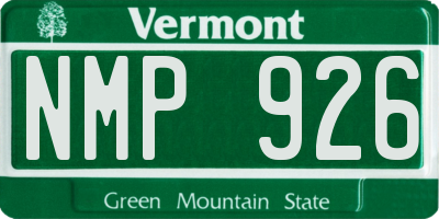 VT license plate NMP926