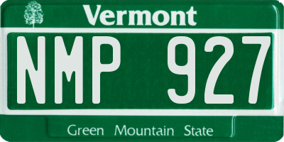 VT license plate NMP927
