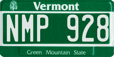 VT license plate NMP928