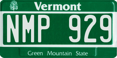 VT license plate NMP929