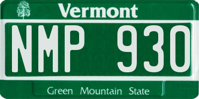 VT license plate NMP930