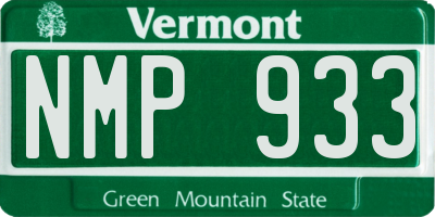 VT license plate NMP933