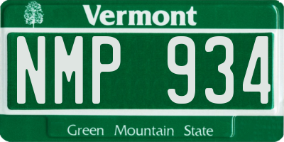 VT license plate NMP934