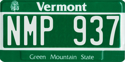 VT license plate NMP937
