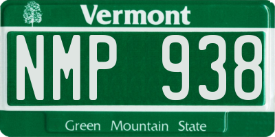 VT license plate NMP938