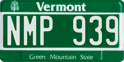 VT license plate NMP939