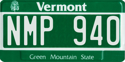 VT license plate NMP940
