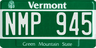 VT license plate NMP945