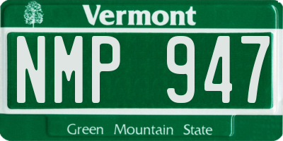VT license plate NMP947