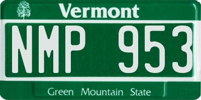 VT license plate NMP953