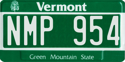 VT license plate NMP954