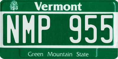 VT license plate NMP955