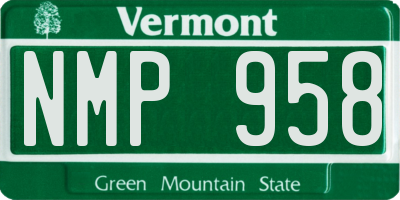 VT license plate NMP958