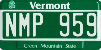 VT license plate NMP959