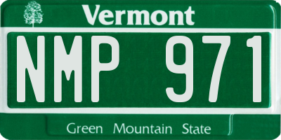 VT license plate NMP971