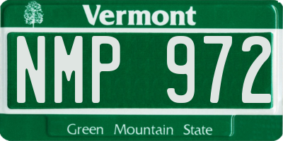 VT license plate NMP972