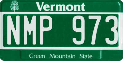 VT license plate NMP973