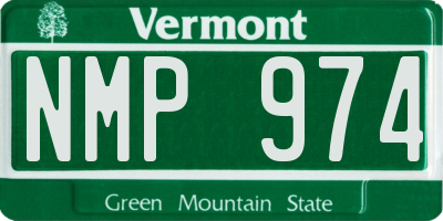 VT license plate NMP974
