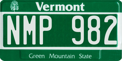 VT license plate NMP982