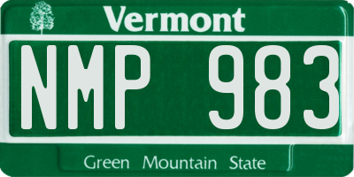 VT license plate NMP983