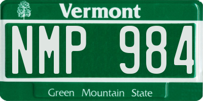 VT license plate NMP984