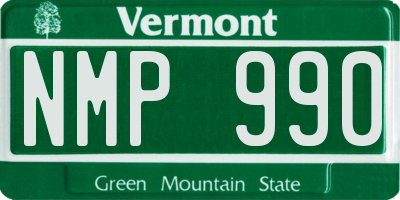 VT license plate NMP990