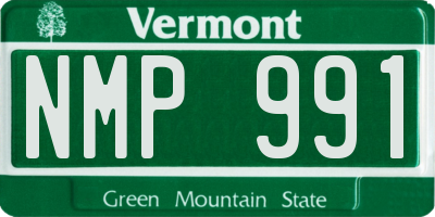VT license plate NMP991